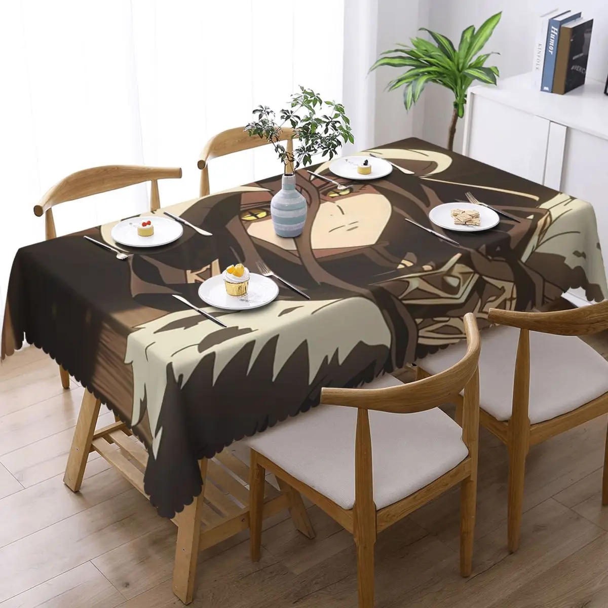 Adventure Anime Albedo Overlord Custom Rectangular Tablecloth Oilproof Table Cover for Dining Events Table Cloth