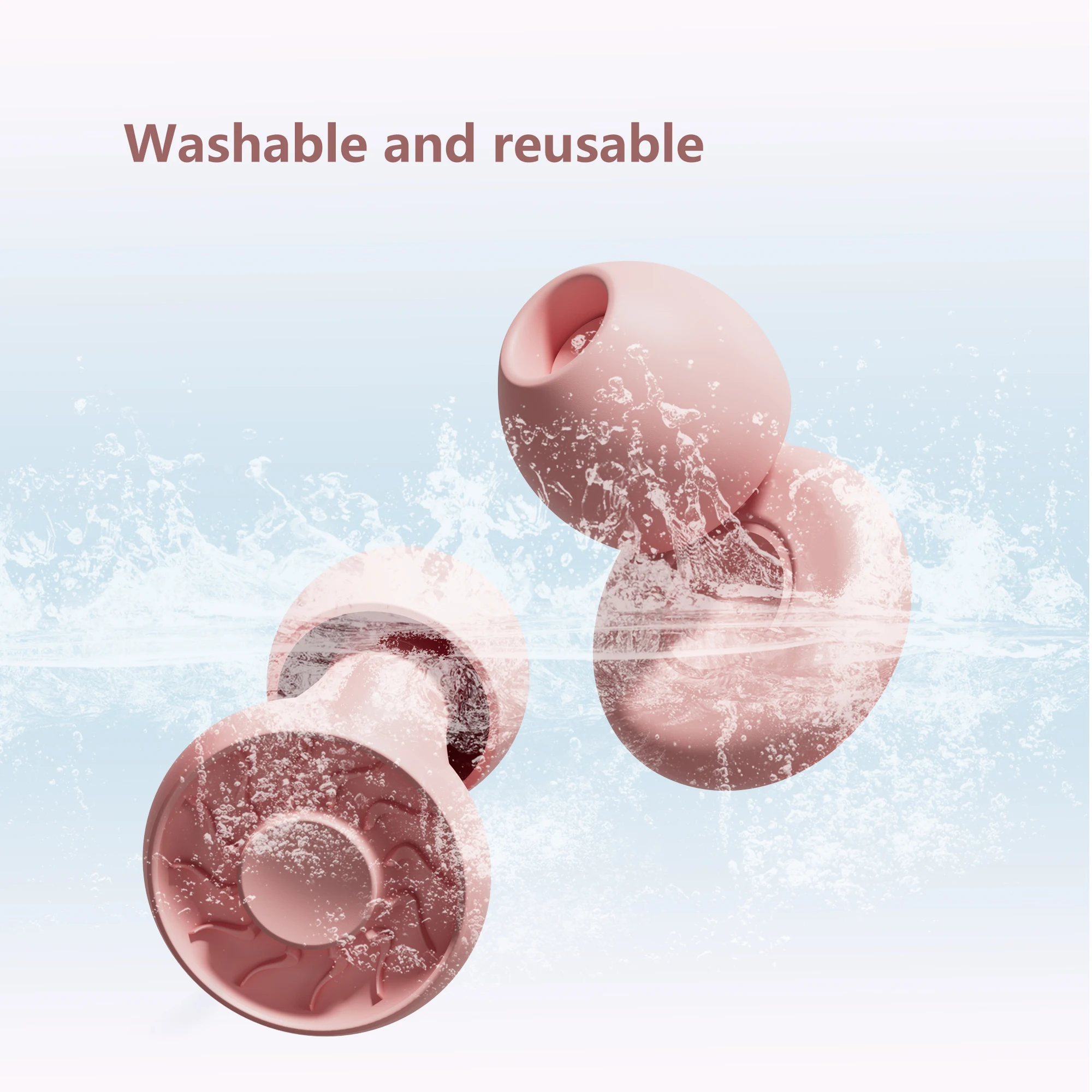 سدادات أذن من السيليكون - قابلة لإعادة الاستخدام لإلغاء الضوضاء، وحماية السمع عالية الدقة للنوم والسباحة والسفر والحفلات الموسيقية