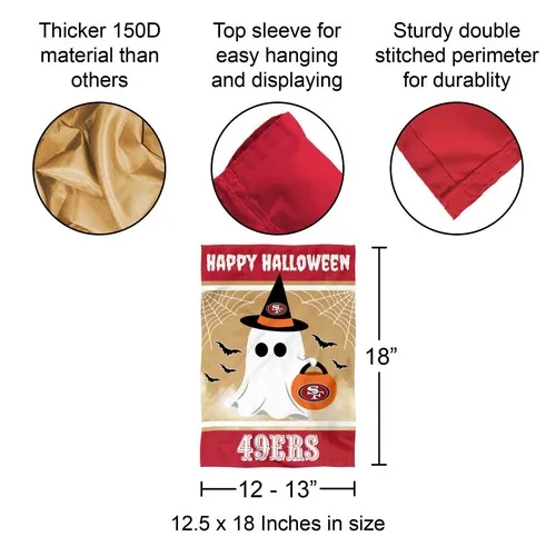 San Francisco 49ers Happy Halloween Official Garden Yard Banner Flag ffm