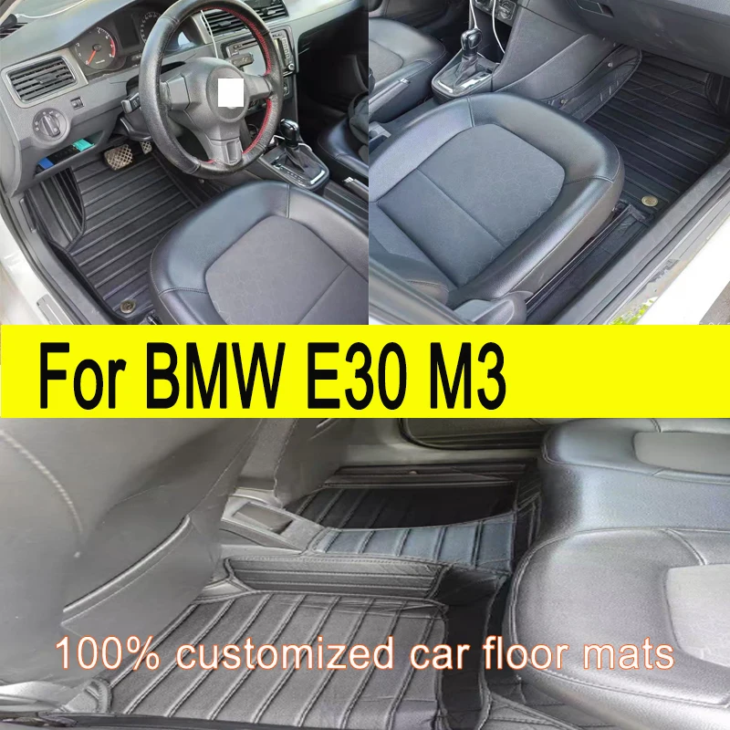 

Custom Automotive Car Floor Mats For BMW E30 M3 1986 1987 1988 1989 1990 Auto Luxury Leather Men Women Car Mats Full Coverage
