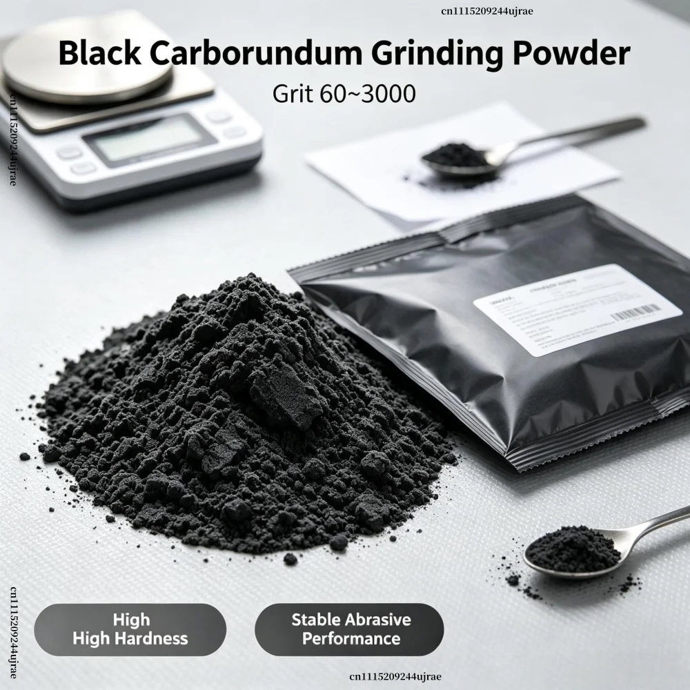 Black Carborundum Grinding Grit60~3000 Black Silicon Carbide Abrasive For Vibration Tumbler Machine Jadeite Jade Agate Gemstone