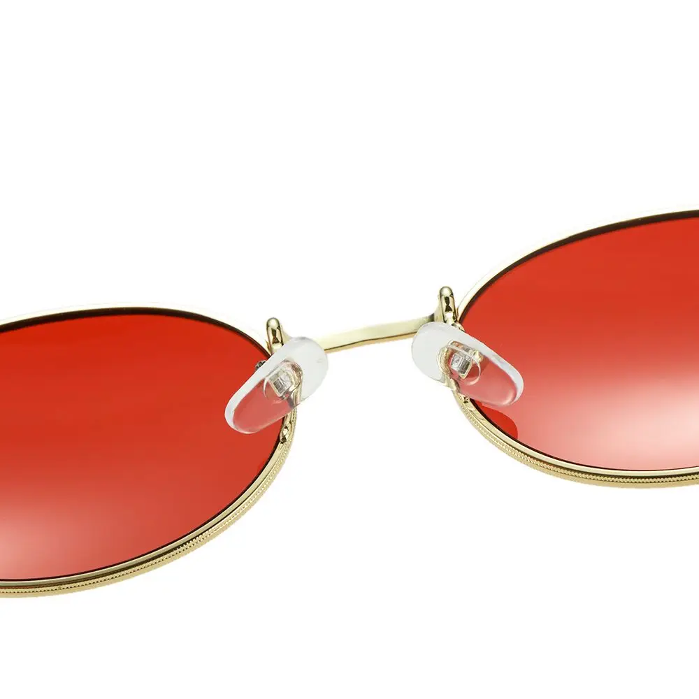 Oval Sunglasses Gold Silver Frame Retro Festival 400UV Gradient Mirror Glasses