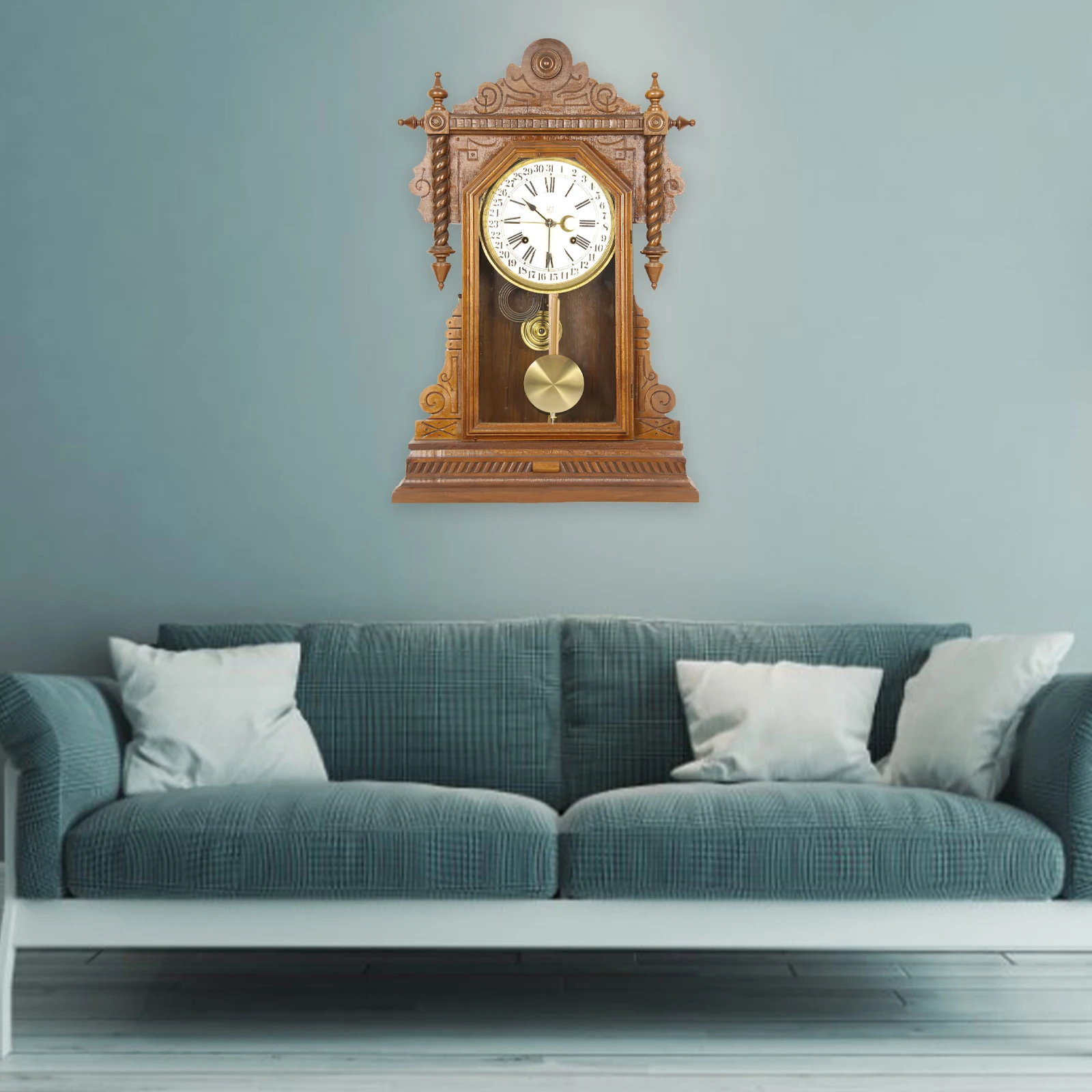 

20cm Metal Pendulum Wall Clock Wooden Rod 16 Inch Replacement Parts Clock Accessories Home Office Bedroom Decor Practical Wear