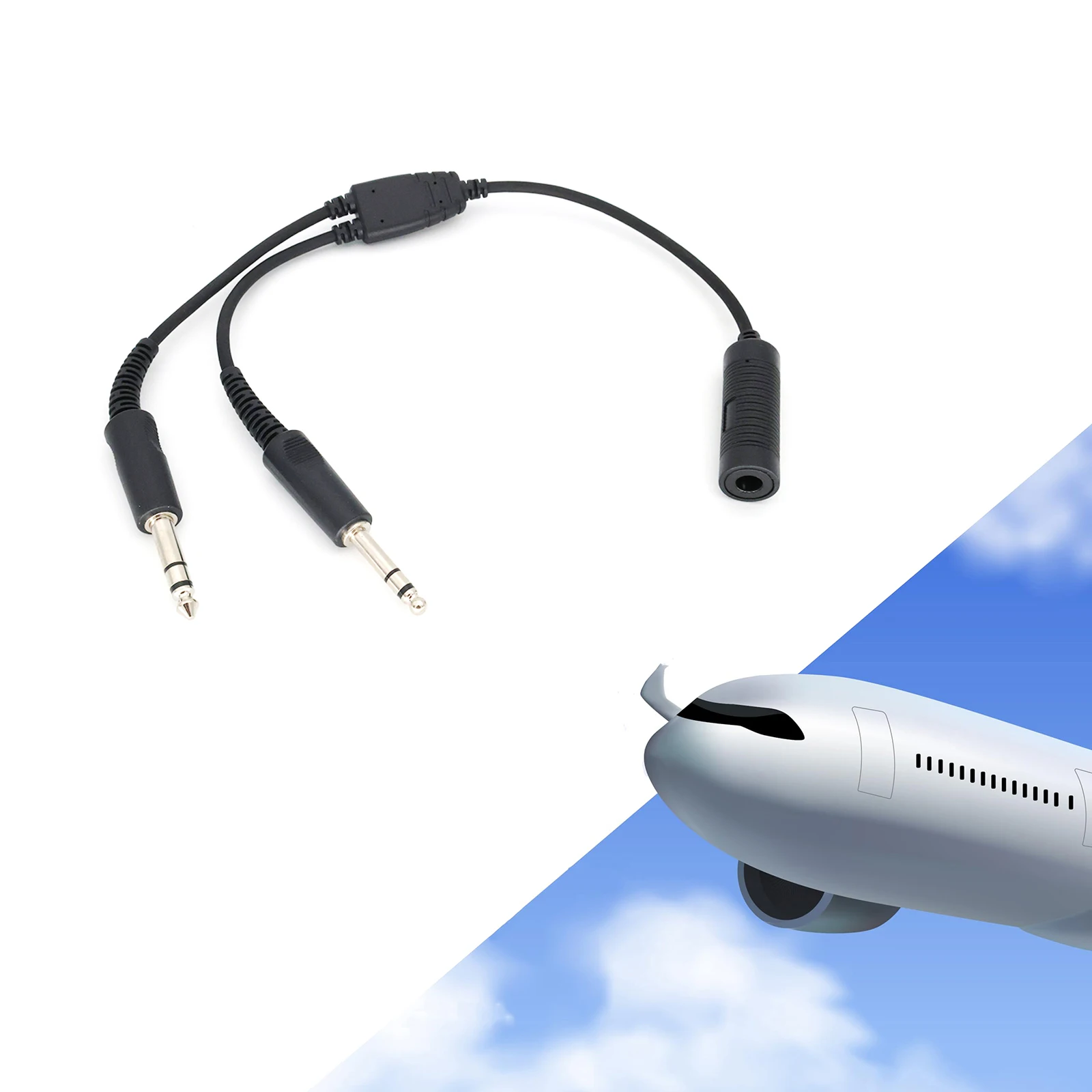 Dual-Use Headset Adapter | 7.1mm-PJ068/PJ055 | Saves Carrying Extra Headsets | Airbus to GA Aircraft