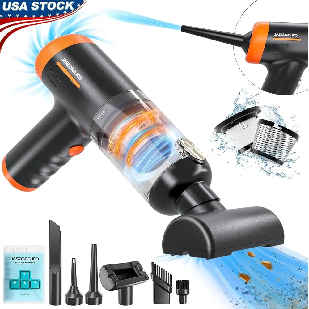 

Cordless Handheld Vacuum 16000Pa Rechargeable High Power Mini Vacuum Cleaner Portable Car Cleaner 4 in 1 Dust Blowing Inflating