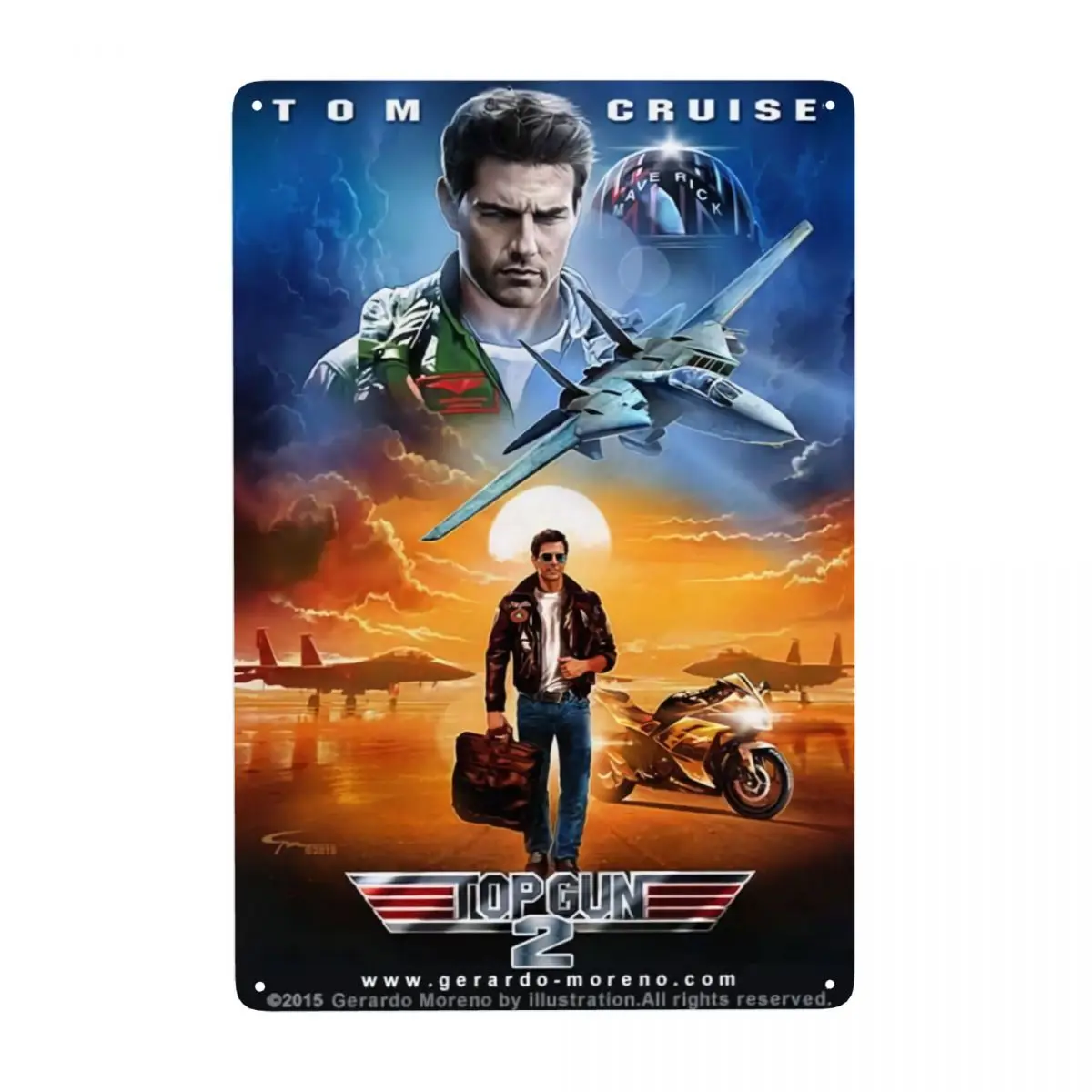 Top Gun Air Force Fighter Jets Maverick Tom Cruise Movie Metal Sign Modern Tin Decorative Signs Plaques Gate Garden Yard Decor