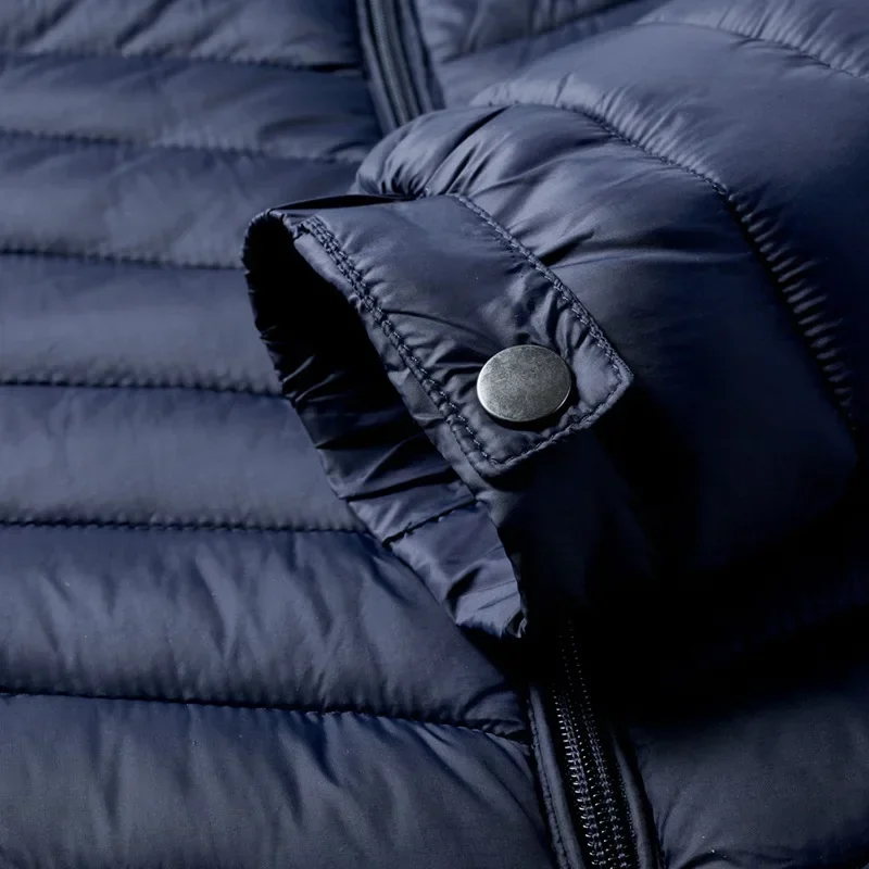 Lightweight Padded Hooded Jacket for Men Long Style Baseball Collar down Jacket Youth Fashion Other Fillings