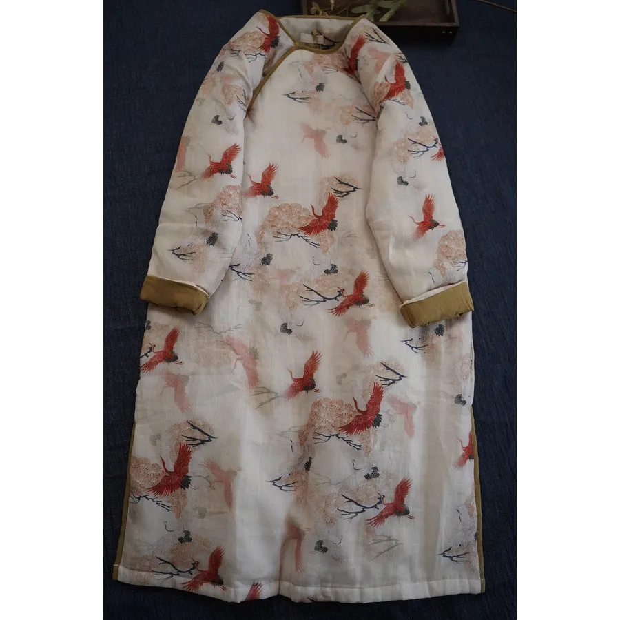 

Женская юбка с хлопковой подкладкой Thiened Dr, винтажная китайская длинная све, круглая, теплая, средней длины Dr