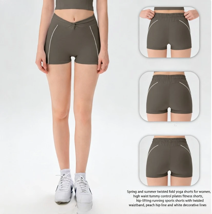 

Женские шорты для йоги с высокой талией и эффектом подтяжки ягодиц, утягивающие живот, для пилатеса, бега и фитнеса