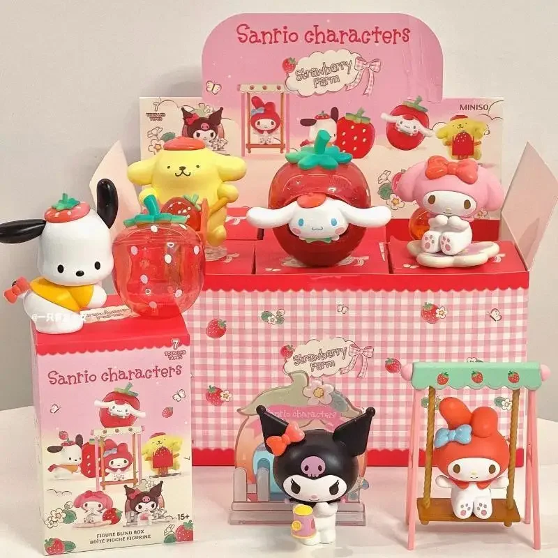 Hot Strawberry Manor Blind Box Sweet Strawberry Paradise Jade Gui Dog Kuromi Cute Desktop Decoration Doll Gift