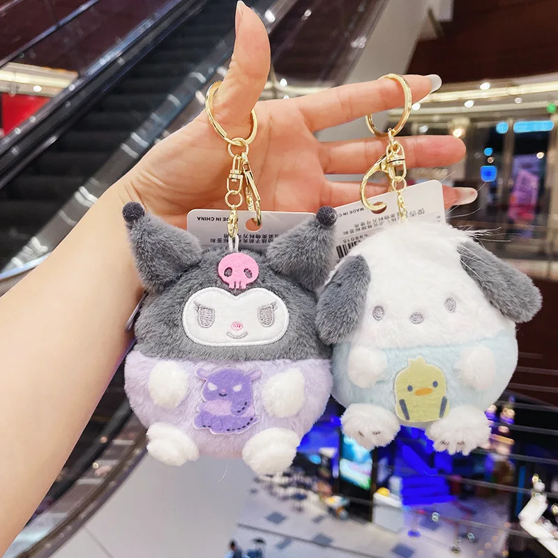 10cm Sanrio Cartoon pluszowa torebka Kawali Kuromi Hello Kitty moja melodia Cinnamoroll miękkie wypchana lalka wisiorek zabawki dziewczyna prezenty dla dzieci