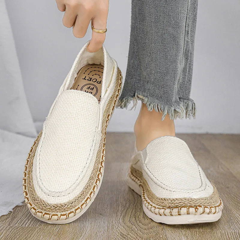 Summer Hot Sale Fashion Beige Men's Loafers Breathable Flat Fisherman Shoes Men Half Shoes Casual Men Mocasines Verano Hombre