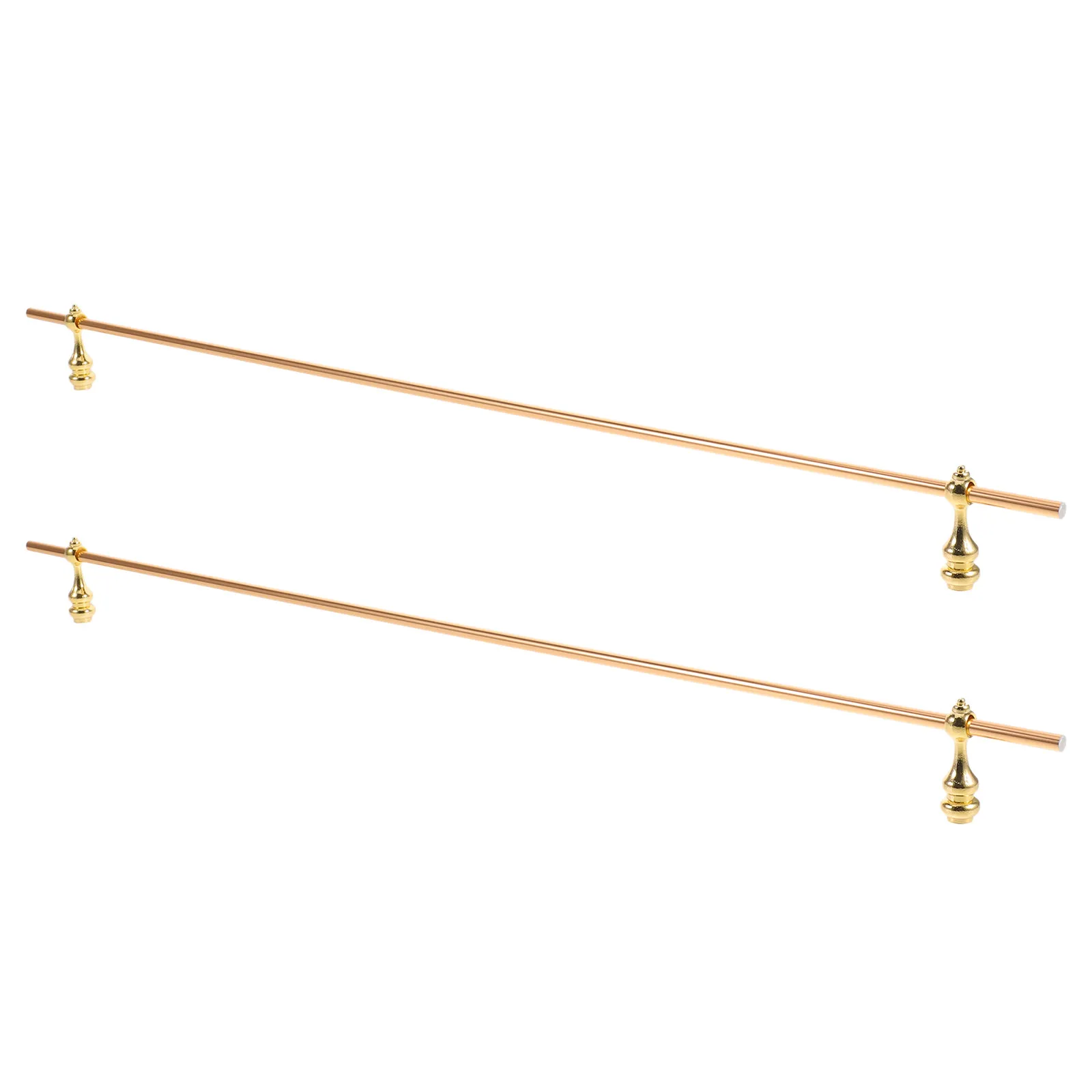 1Set Alloy Golden Shelf Rail for Wine Cabinet Minimalist Design Anti-Fall Shelf Front Protector Bar Bookshelf Display Rail 50Cm