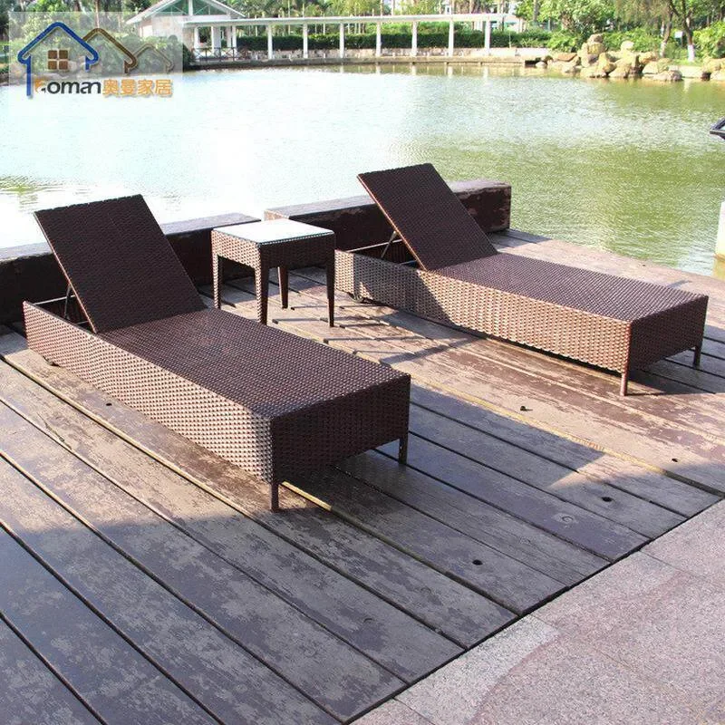 for Outdoor Leisure Bed Courtyard Garden Rattan Bed Beach Pool Lounger Balcony Sun Chair Special Offer