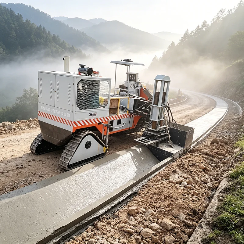 Factory Direct Sales Slipform Curb and Gutter Machine Concrete Forming Construction Equipment for Road Concrete Curbing