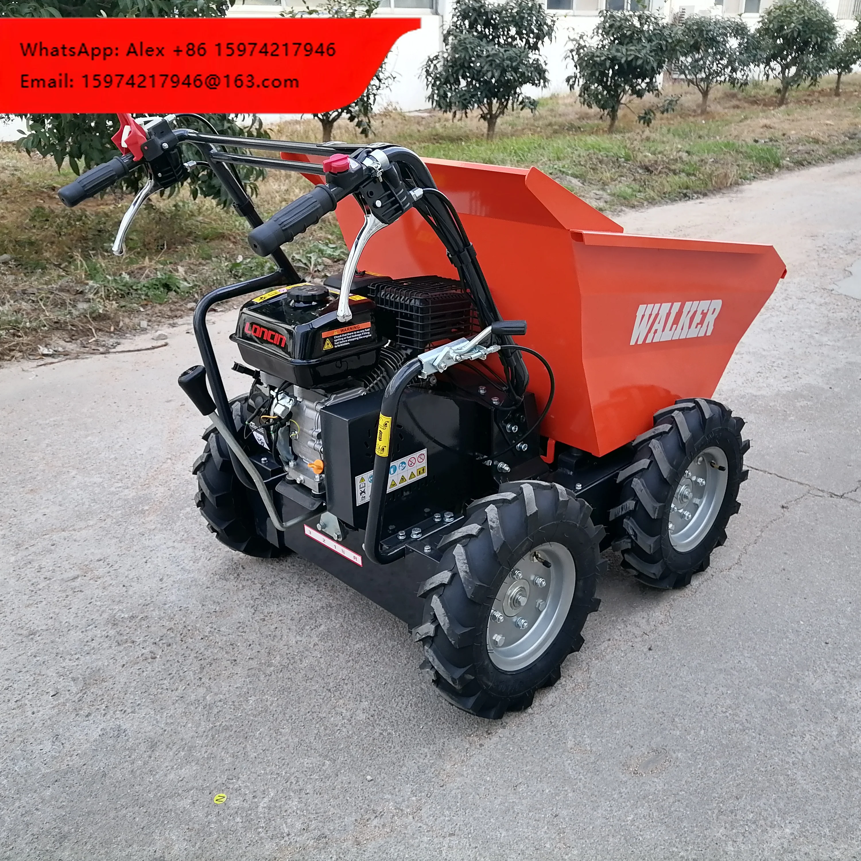 CE Approved 2025 Walker 300kg Loading Capacity Mini Dumper