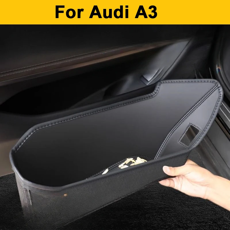 

Для Audi A3 TFSI Long 2021-2025 автомобильный дверной слот для хранения, кожаный перчаточный ящик, защитная накладка, бочка, аксессуары для интерьера