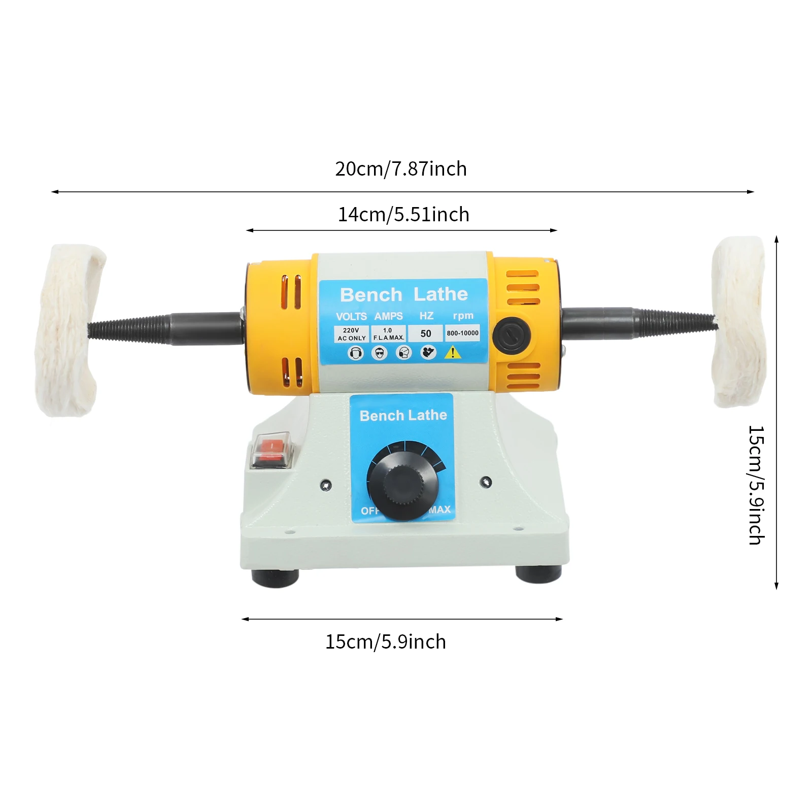 350W Kleiner Tischpolierer, 50Hz Maschine, 10000 U/min Fußpoliermaschine, Tischpoliergerät, Elektrischer Schmuckschleifer mit 2 Rädern – Detail 3