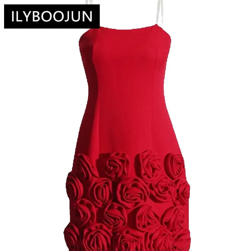 

ILYBOOJUN Solid Patchwork Appliques Sexy Dress For Women Strapless Sleeveless High Waist Slimming Dresses Female Clothes New