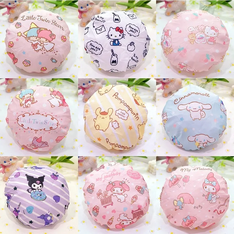 

Sanrio Hello Kitty Bathing Cap Anime Action Figures Kuromi Cinnamoroll My Melody Anime Merchandise Decoration Kid Birthday Gifts