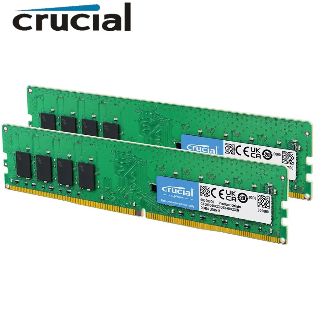 

Crucial RAM DIMM 4GB 8GB 16GB 32GB Memoria Desktop DDR4 2666 2133 2400 3200MHz PC4-25600 21300 19200 1700 288Pins 1.2V Memory