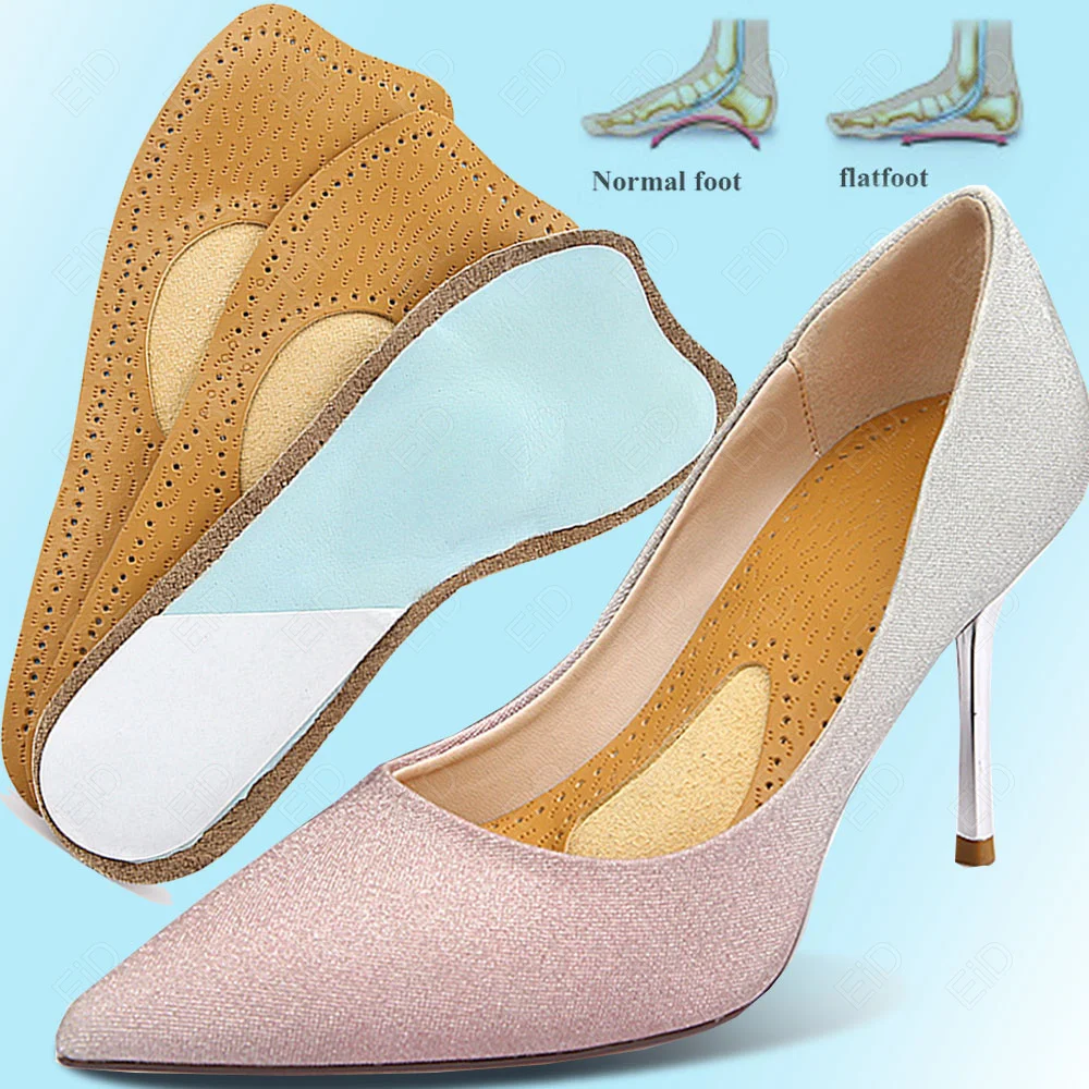 

Arch Support Orthopedic Half Insoles Flat Foot Correct Insole 3/4 Length Feet Care Leather Orthotics Inserts Shoe Pads women
