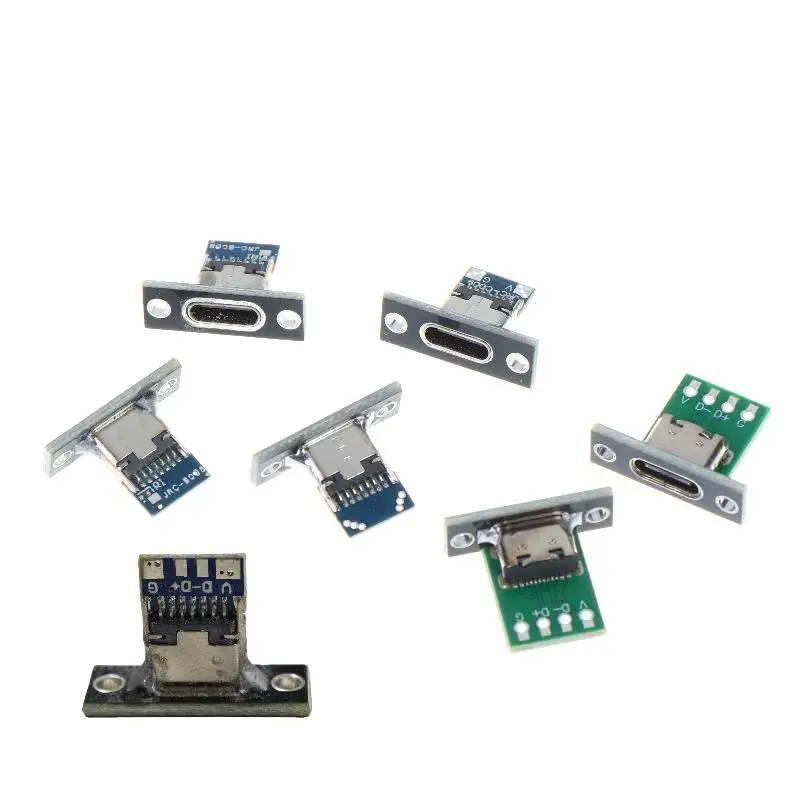 Secure Charge with Type-C USB Jack, 2Pin/4Pin Female Port with Fixing Plate, Pack of 5/10/20