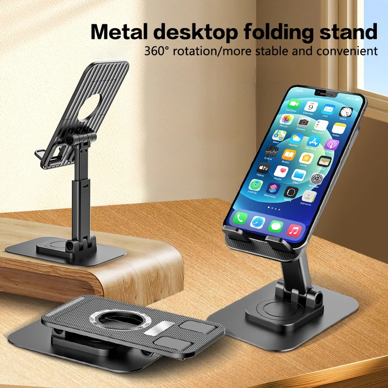

Цельнометаллический вращающийся на 360° настольный складной держатель для мобильного телефона для всех мобильных телефонов Iphone-ipad