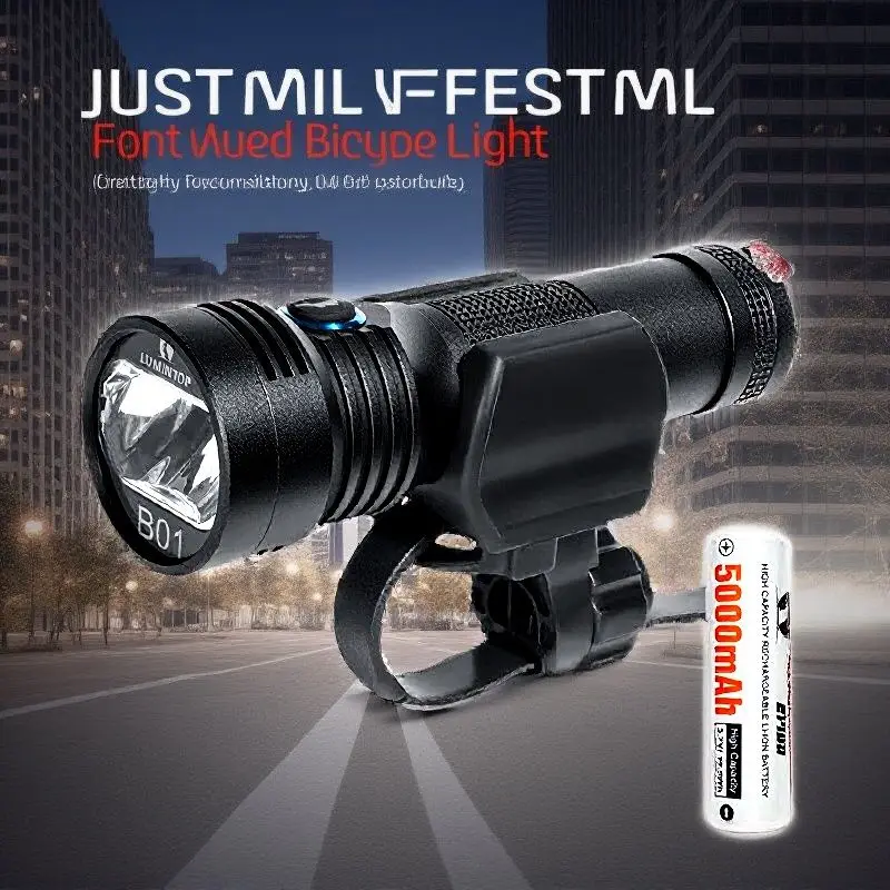 Lumintop B01 LED Bicycle Headlight Anti Glare 900LM USB Rechargeable Flashlight with 21700 Battery