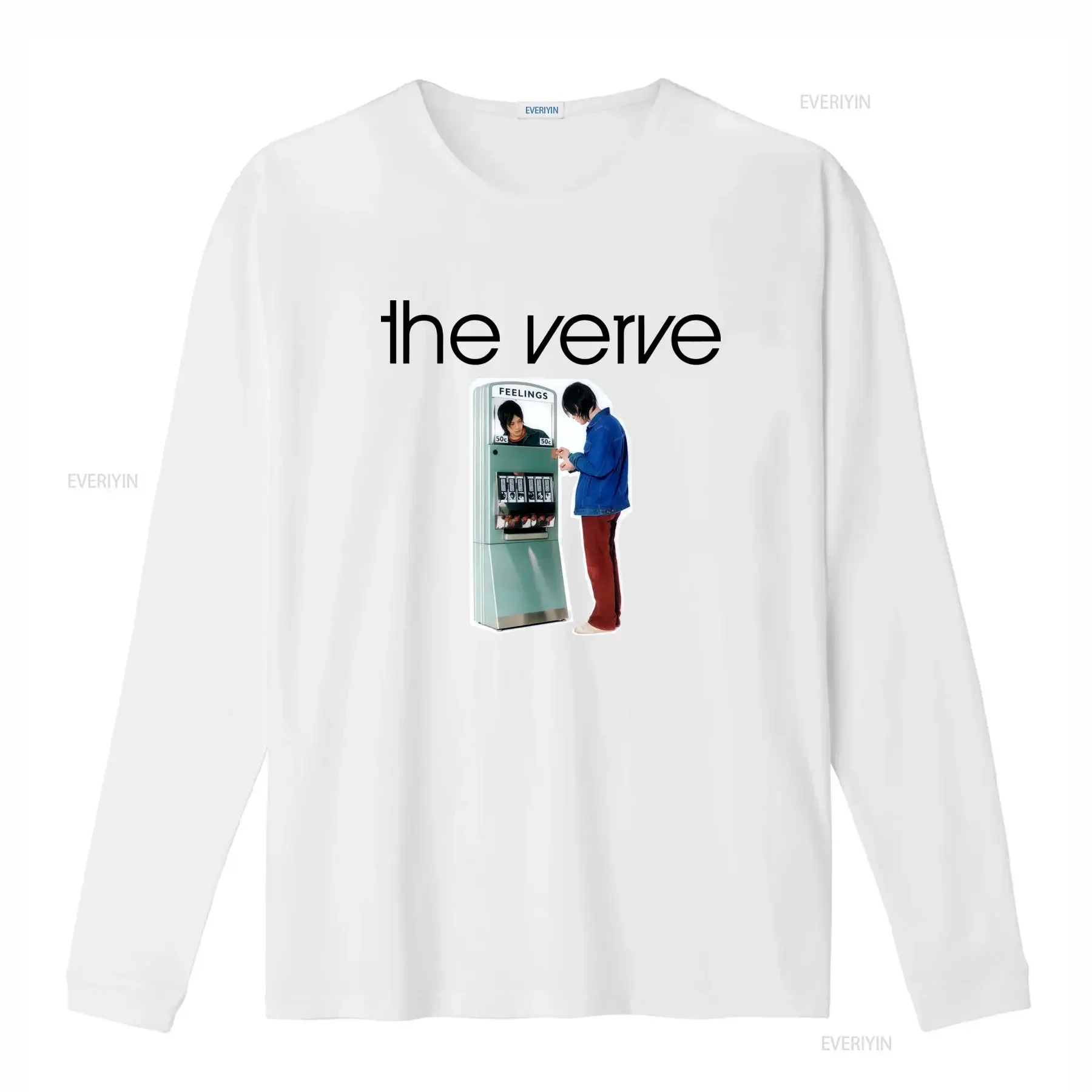 Rare The Verve Album Design White T Shirt Available In All Sizes vintage Washed designer clothes Casual Comfortable homme