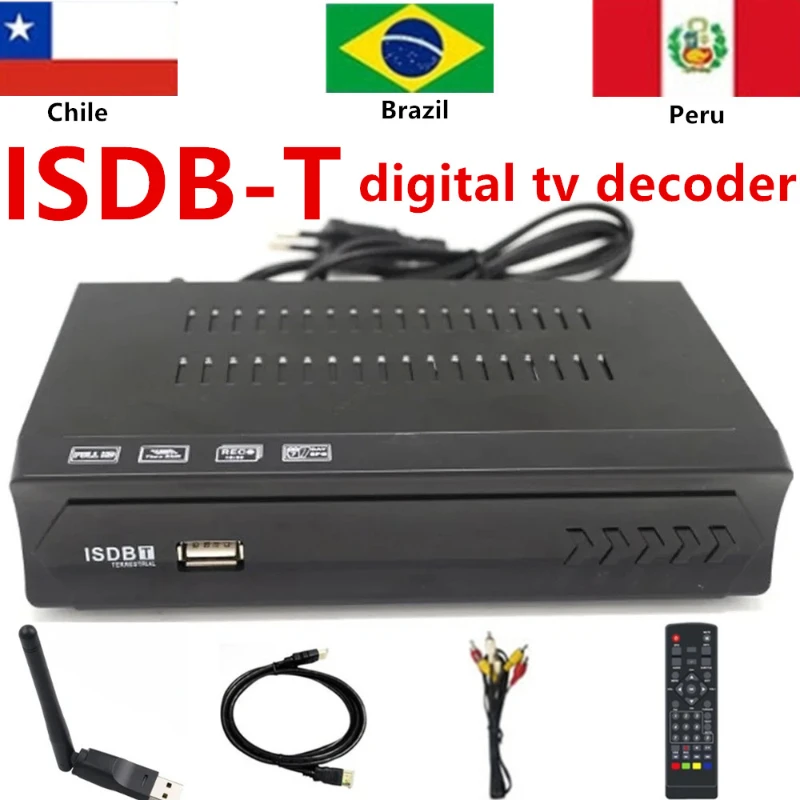 ISDB-T Digital TV Decoder Set Top Box 1080P HD Tv Tuner Isdbt FTA  TV Receiver for Chile Brazil Peru Philippines