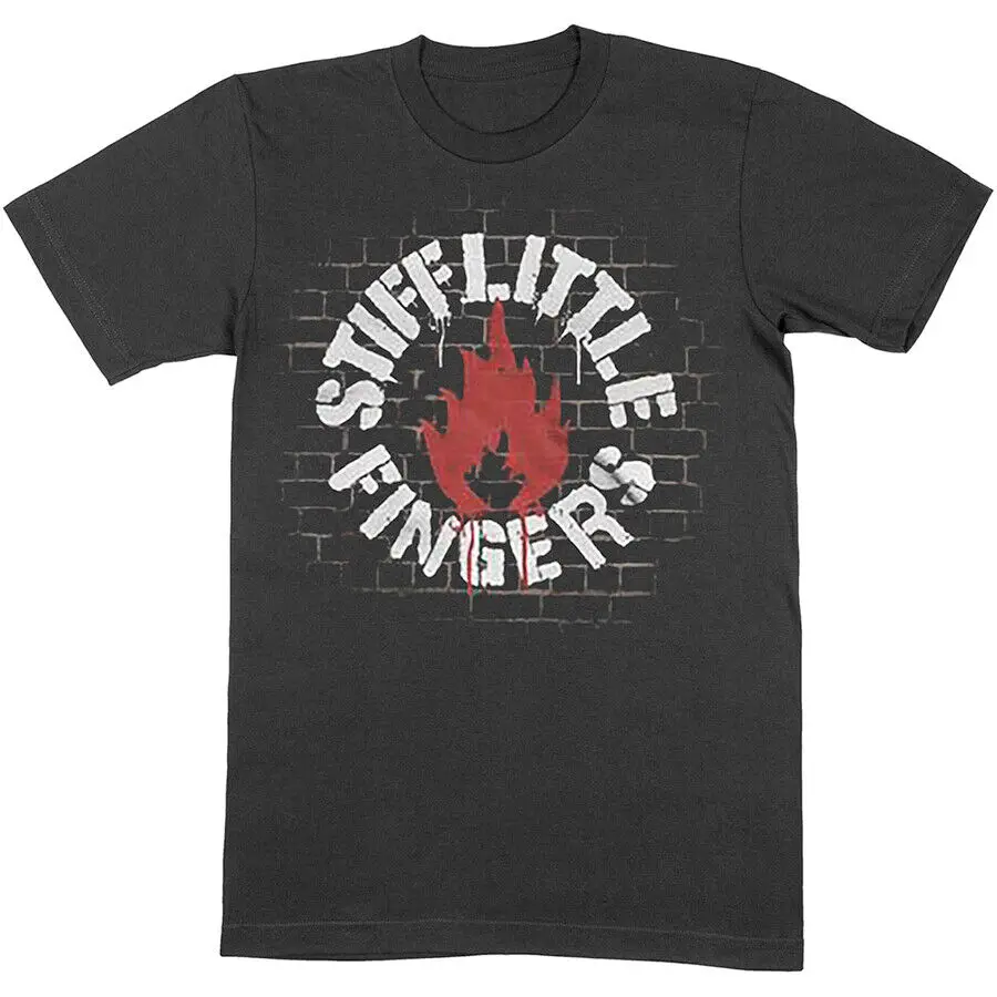 Stiff Little Fingers - Wall - Black t-shirt  High Quality 100%Cotton Short Sleeve