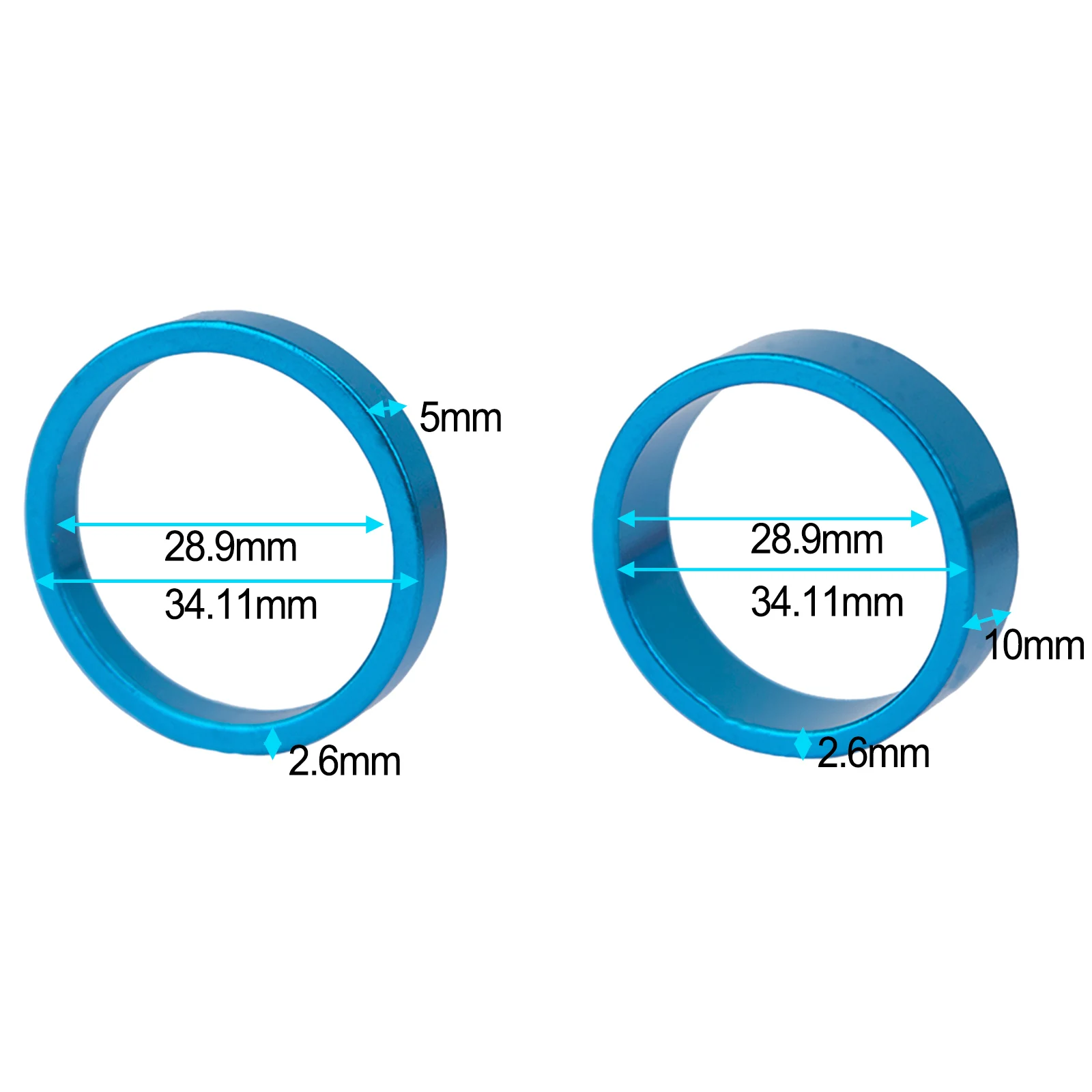 Road Mountain Bikes Parts High Quality Fork Spacers Bicycle 4 Colors 5mm/10mm 5mm/1pc+10mm/5pcs Aluminum Alloy