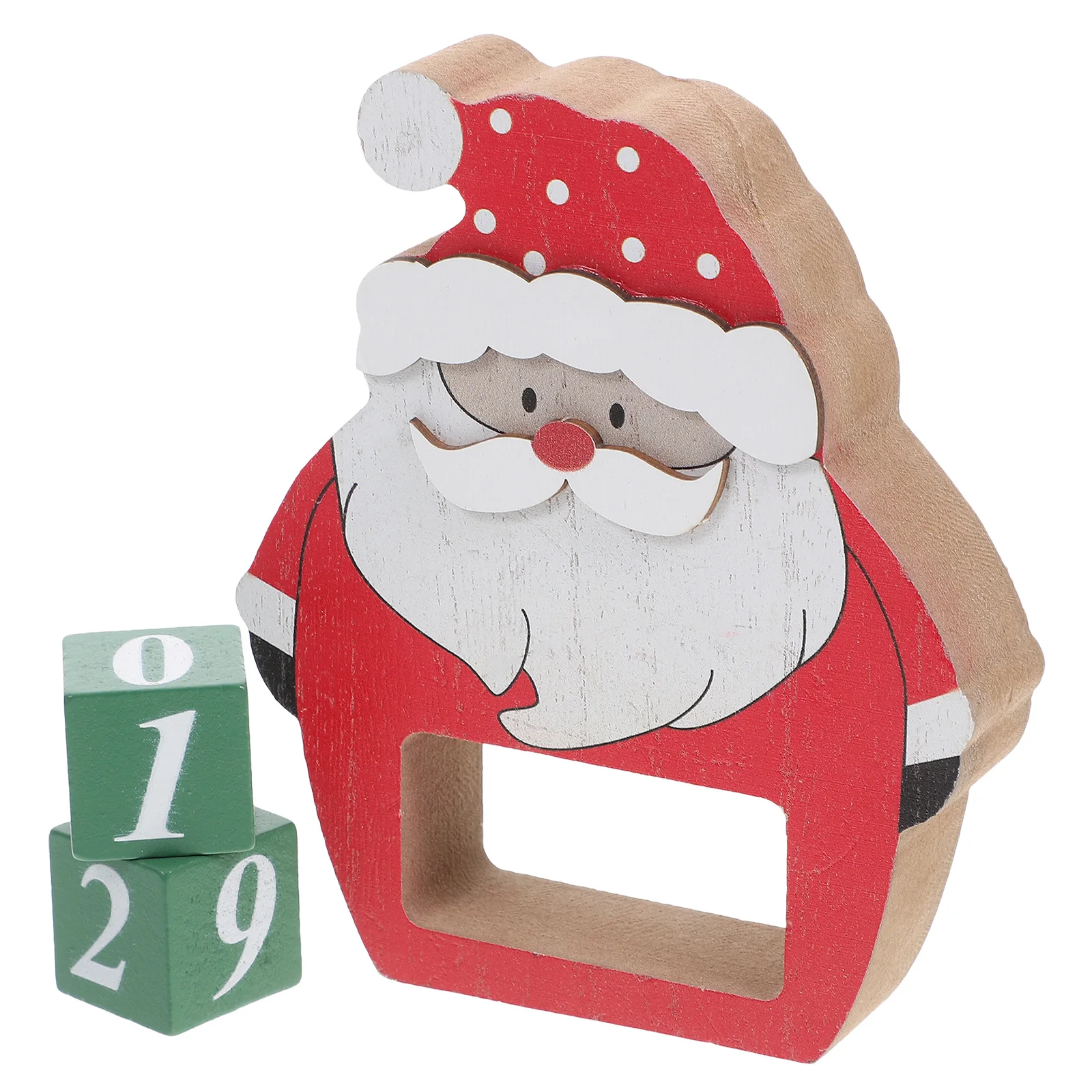 

Wooden Hanging nament 3D Santa Claus Countdown Calendar Small Blocks Desk Planner Christmas DIY Decor reversible advent puzzle