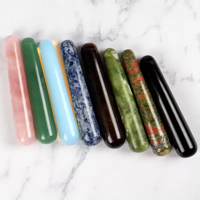 Natural Quartz Massage Stick Face Body Eye Crystal Press The Acupoint Stone Massager Health Skin Care Gua Sha Yoni Wand