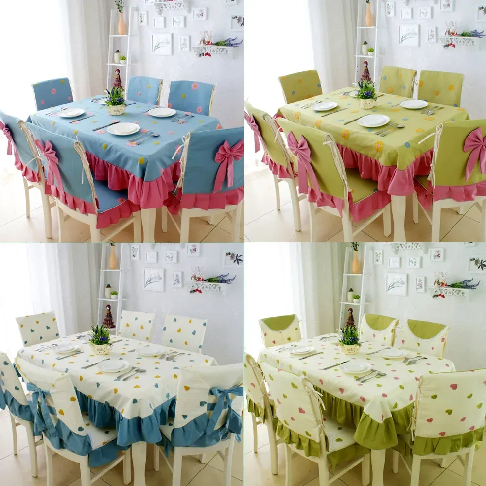 High Quality Cotton Dining Table Cloth Chair Cover Stereoscopic Embroidered Table Cover cupboard Coffee Table Furniture Cover