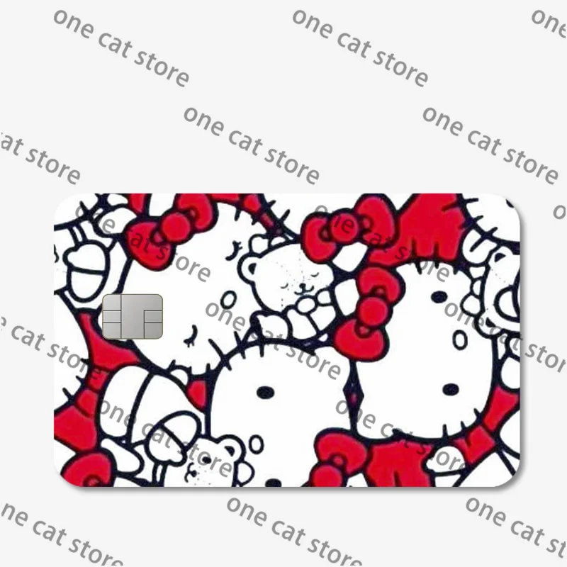 Hellokitty Credit Debit Card Sticker Kawaii Kuromi Film Sticker Film Skin Cover Cartoon Anime Waterproof Poker Small Chip Gift