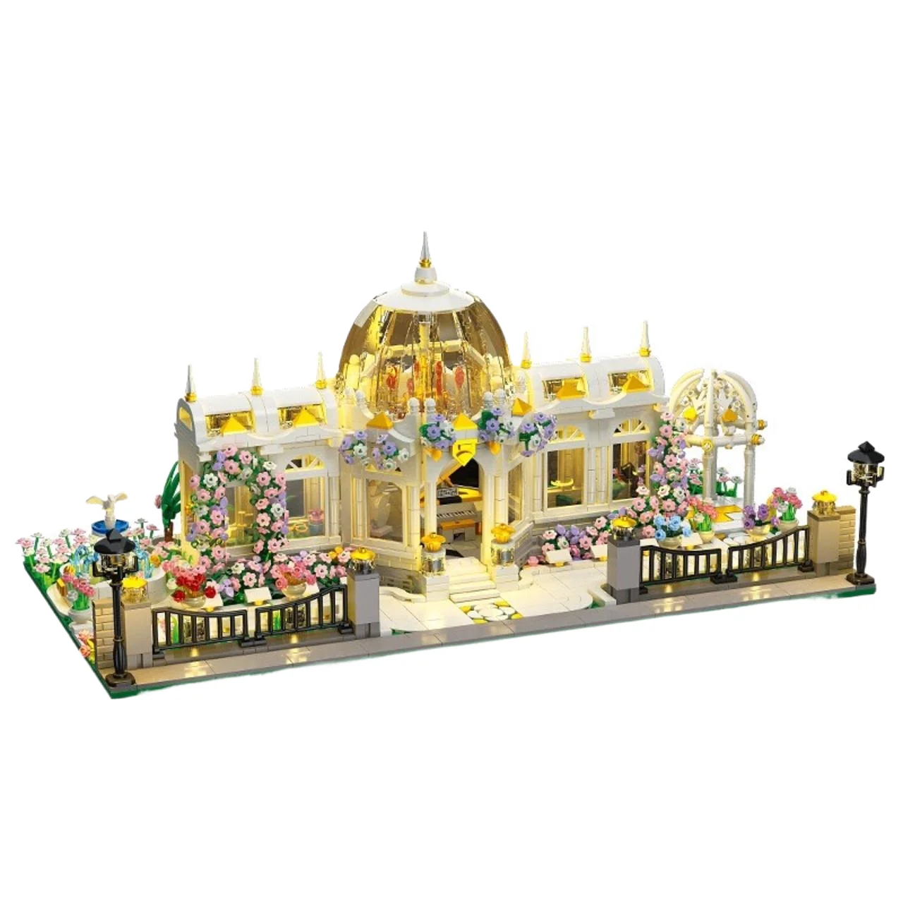 

2397 деталей: Классический набор строительных блоков «Садовая площадь» с LED-подсветкой, архитектурная модель уличной сцены, конструктор, подарок для мальчиков