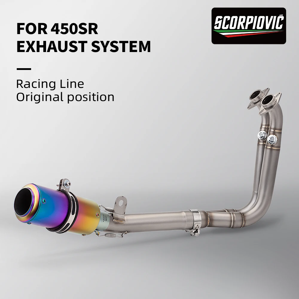 

Для CF450SR 450RR 51 мм из нержавеющей стали, гоночная производительность, полная система, комплект передней выхлопной трубы
