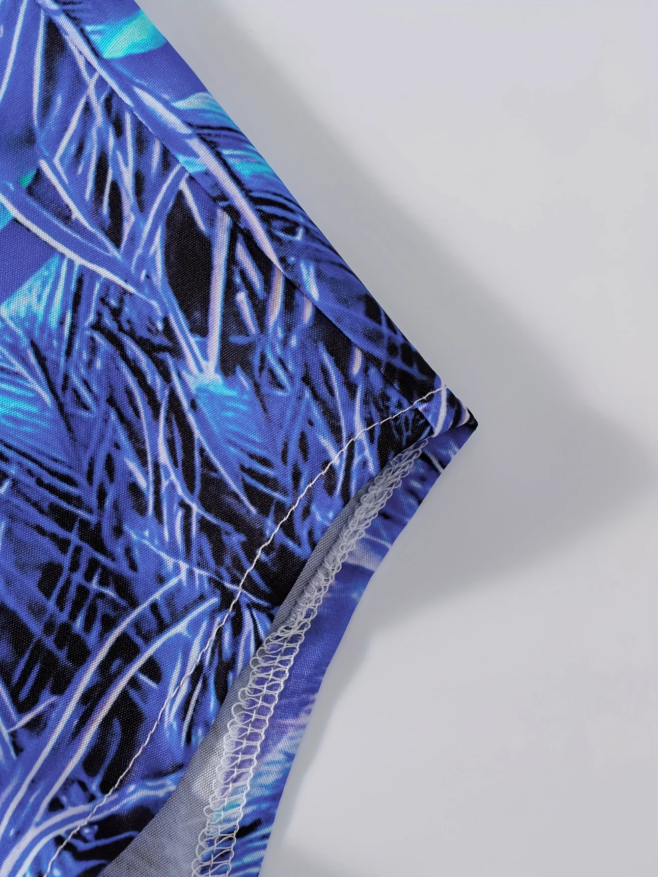 Printed design Casual Style Blue Peacock Feather Pattern Print Long Sleeve Lapel Shirt