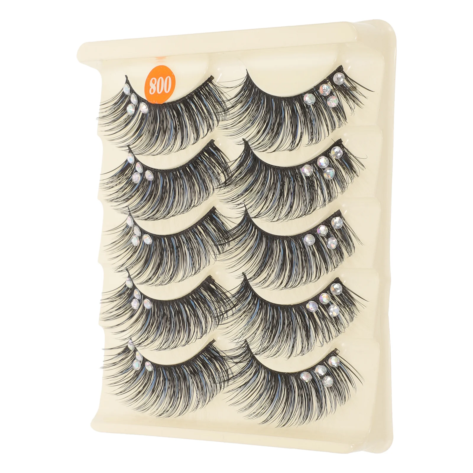 

5Pairs Stage False Eyelashes Natural Look Easy Use Comfortable Lightweight Fake Lashes Extensions for Women Daily Party Makeup