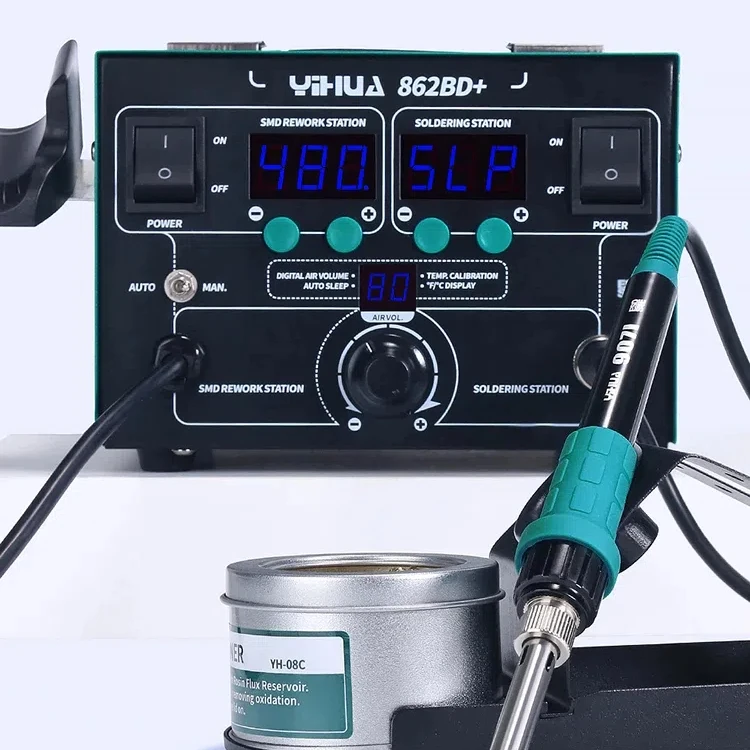 YIHUA 862BD+ Hot Air Gun Soldering Station 720W High Power With Imported Heater Used For Mobile Phone Welding Repair Tool