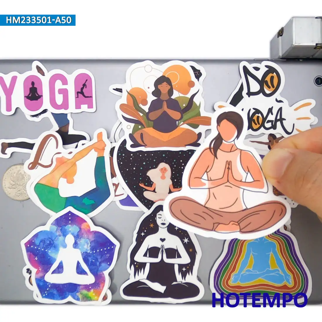 20/30/50Pieces India Culture Chakras Style Yoga Stickers for Girls Journal Scrapbook Car Bike Luggage Phone Laptop Sticker Toys