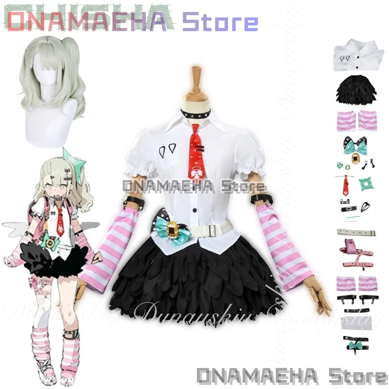 

{ONAMAEHA}Zenless Zone Zero Game Chisha Cosplay With The White Shirt And Black Skirt One Of The Angels Of Delusion Disguise Suit