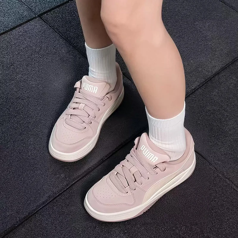 PUMA  Dusty Pink Off White Suede Chunky Sole Retro Casual Skate Sneakers 402510-11