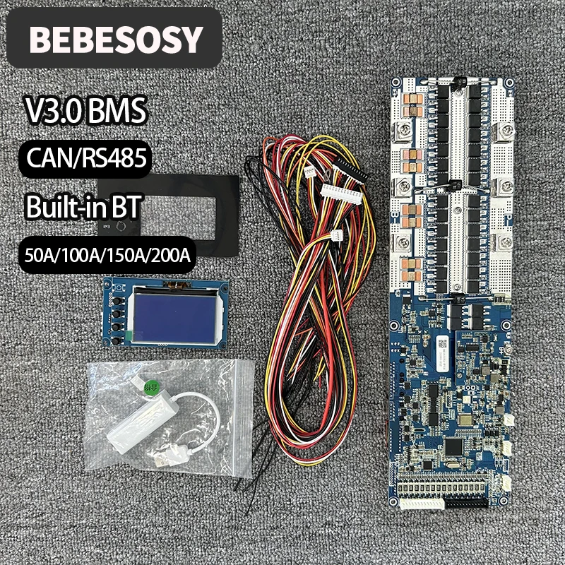 Imagem -02 - Inversor Esperto Incorporado de Bms bt Li-íon Bateria de Lifepo4 8s 13s 14s 15s 16s 50a 100a 150a 200a 24v 48v Rs485