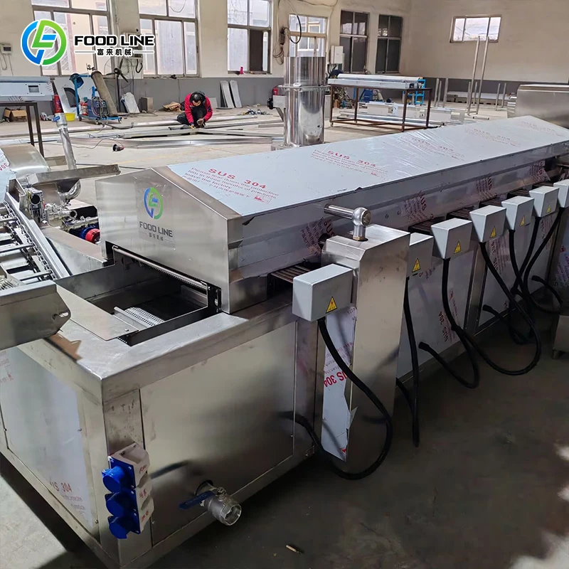 Multi-functional Continuous Frying Machine With Pressing Belt for Pasta Nut Meat Processing Anti-Floating Mesh Frying Equipment