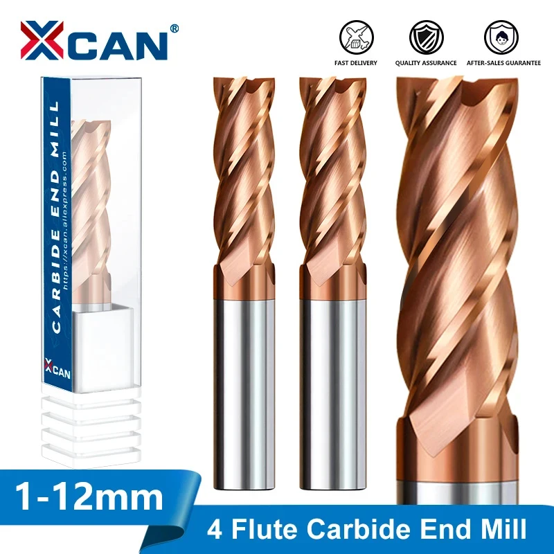Xcan Cnc Roteador Bit Flauta Fresa Ticn Revestido Carboneto Fresa 112 mm Hrc60 Cnc Usinagem de Fresas de Corte Ferramenta de Trituração