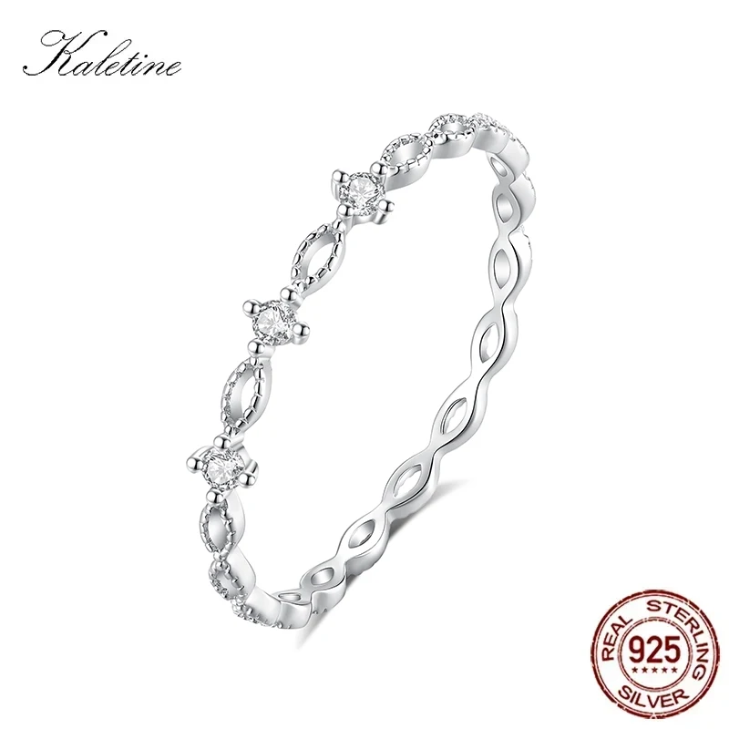 KALETINE Marquise Zircon Design Women Rings Thin Band Temperament Versatile Female Finger Rings Statement Jewelry Fancy Gift