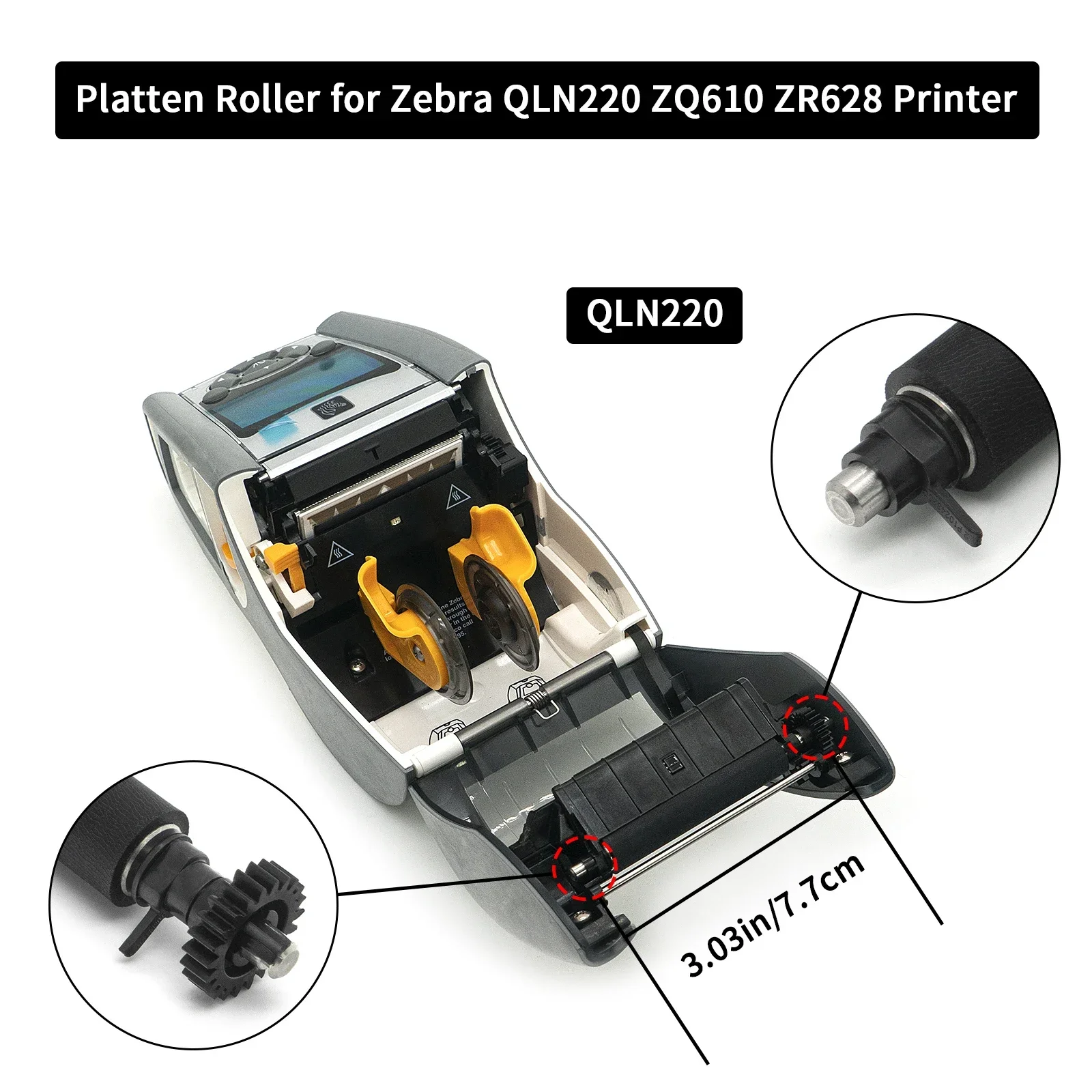 Obrázek 4: Pro zebra QLN220 platen kolečkové
